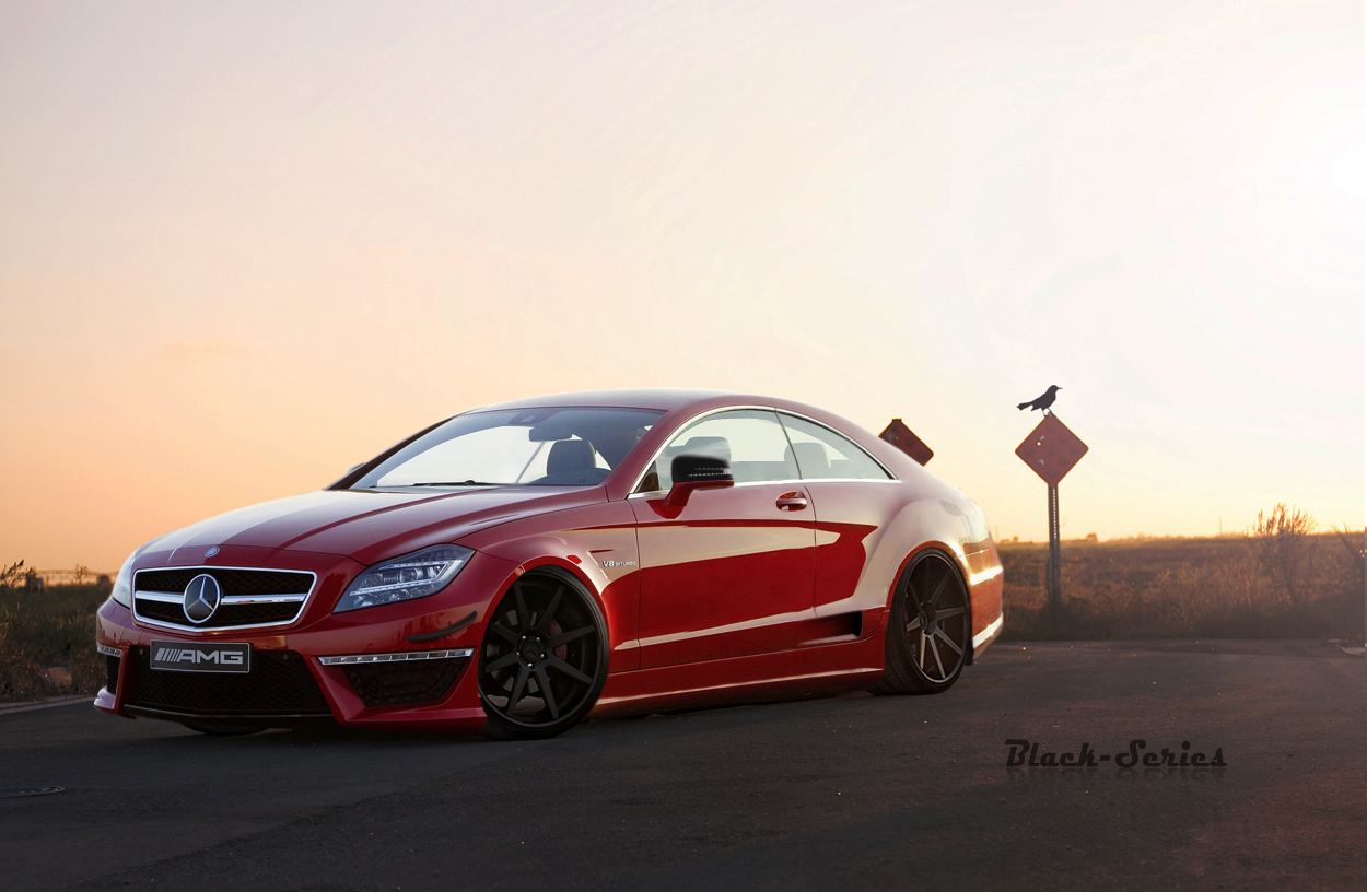 Mercedes Benz CLS 55 красный