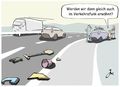 Auto - Achtung: Gegenstände auf der Fahrbahn