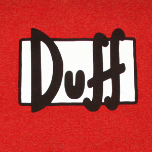   Logo on Name  Wwwteesforallcom Images Simspons Duff Logo Red Shirt Jpg Gr    E