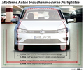 Auto - Parkhaus-Test:Wenig Platz für moderne Autos